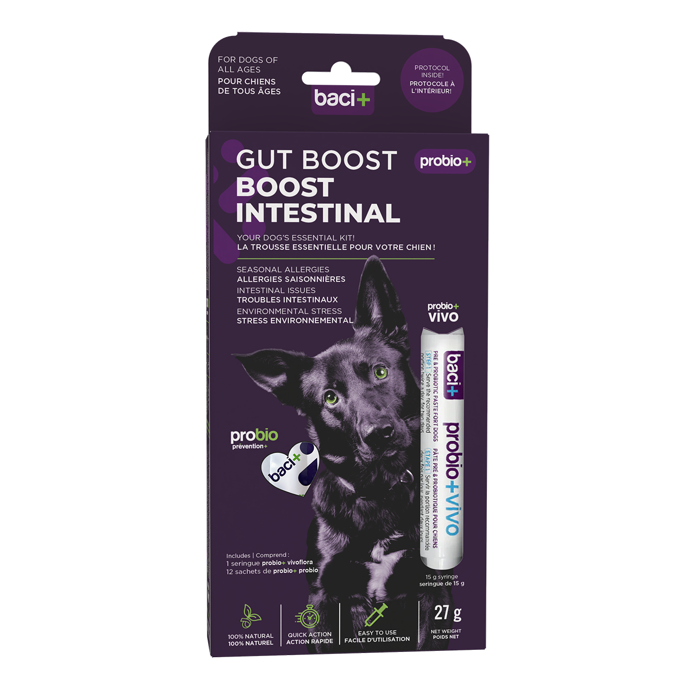 baci+ probio+ Trousse Boost Intestinal pour Chiens