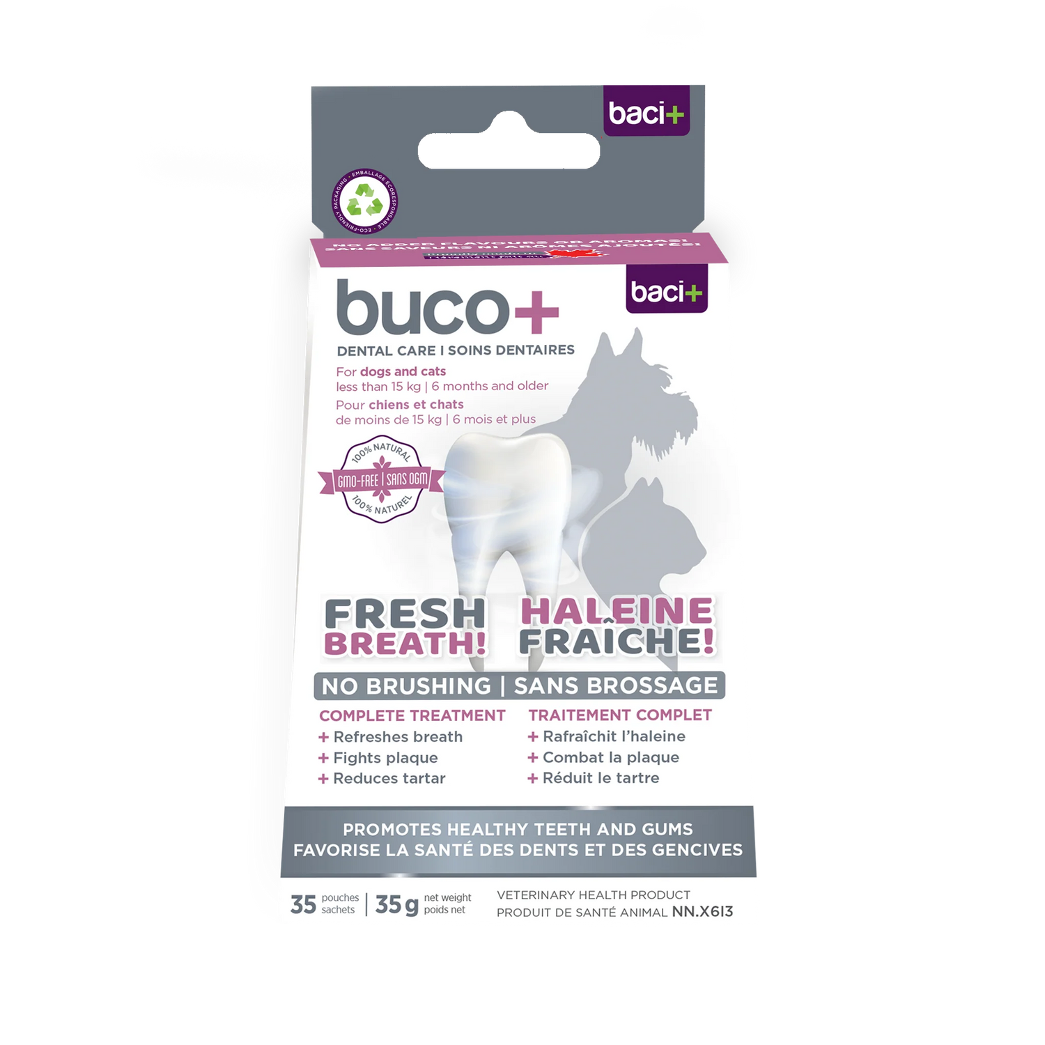buco+ haleine fraîche et dents saines pour chats et chiens