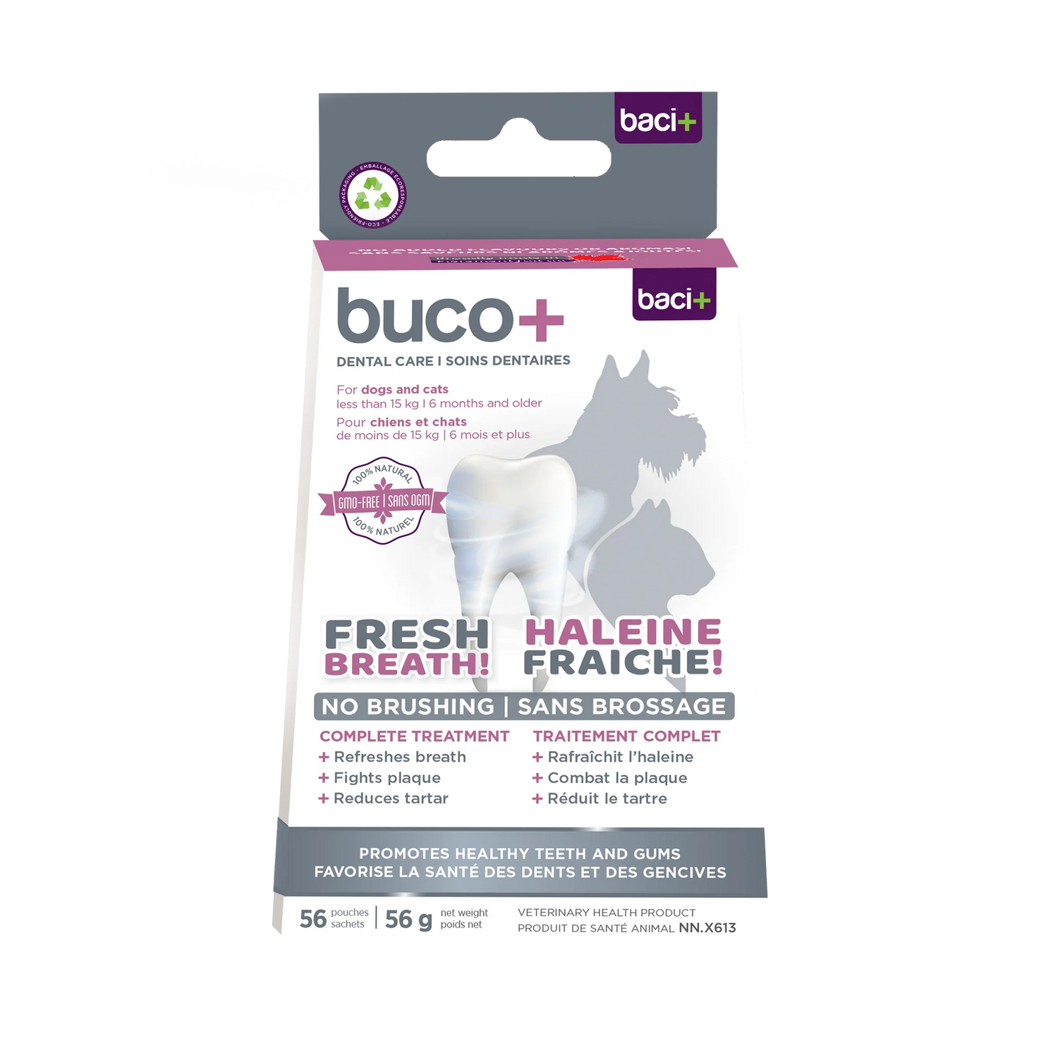 buco+ haleine fraîche et dents saines pour chats et chiens