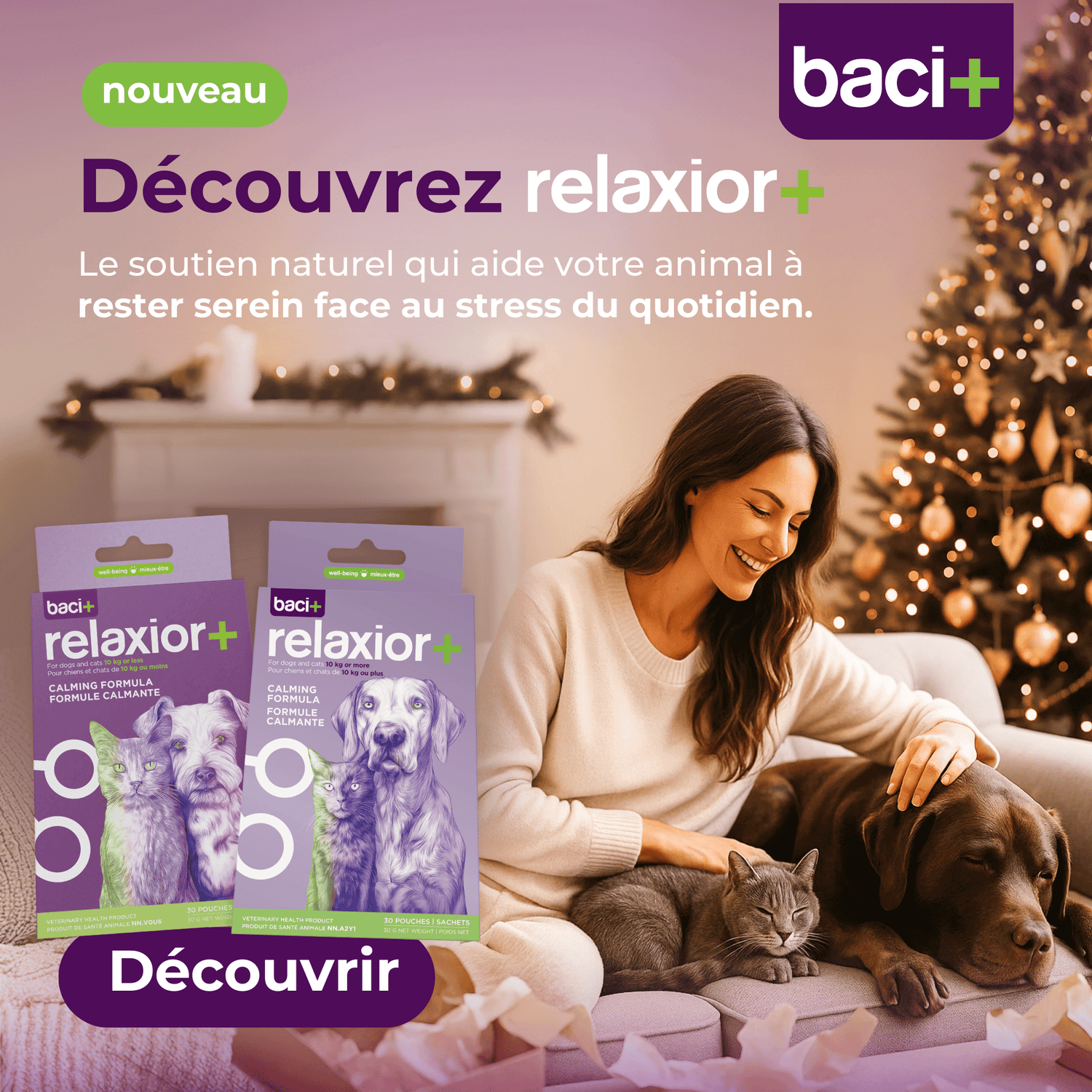 relaxior+ Formule calmante naturelle pour chiens et chats (précommande mi-janvier 2026)
